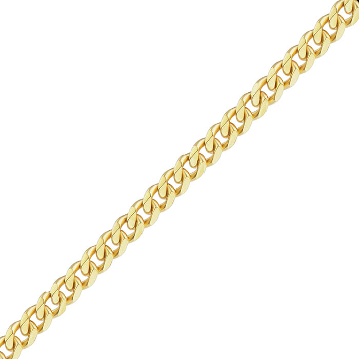 18k gold 6mm curb bracelet for men