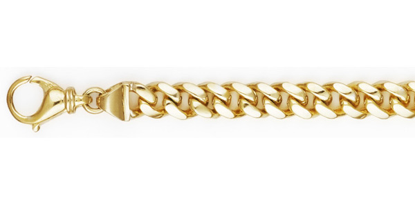 7.5mm Cuban Link Bracelet for Men, 14K Solid Gold