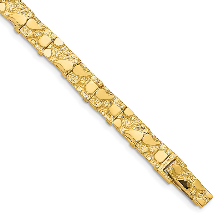 7mm Nugget Bracelet for Women 14K Gold