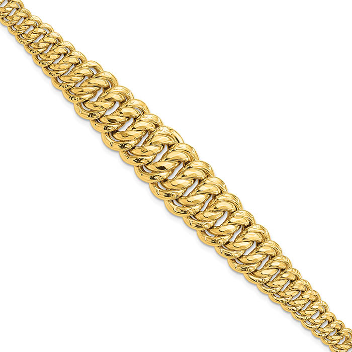 14K Gold Men's Link Design Bracelet