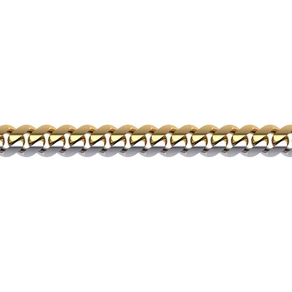 Men's 10.5mm 14K Two-Tone Gold Two Halves Curb Link Bracelet