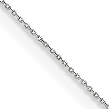 0.75mm 14K White Gold Cable Chain Necklace 2