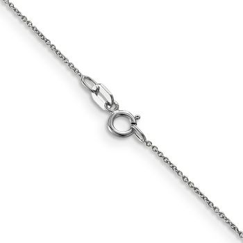 0.75mm 14K White Gold Cable Chain Necklace 3