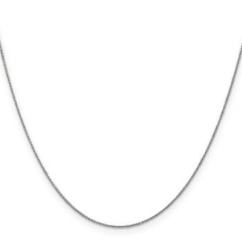 0.75mm 14K White Gold Cable Chain Necklace