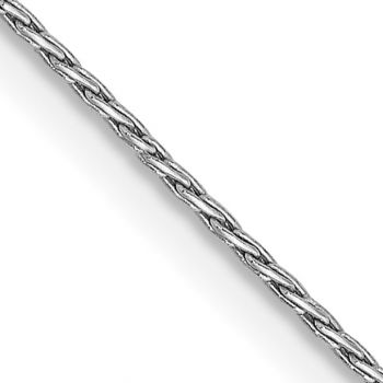 0.7mm Round Parisian Wheat Chain Necklace in 14K White Gold 2