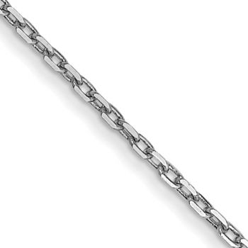 0.8mm 14K White Gold Diamond-Cut Cable Chain Necklace 2