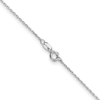 0.8mm 14K White Gold Diamond-Cut Cable Chain Necklace 3