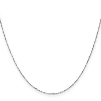 0.8mm 14K White Gold Diamond-Cut Cable Chain Necklace
