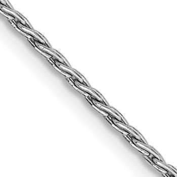 1.25mm Round Parisian Wheat Chain Necklace in 14K White Gold 2