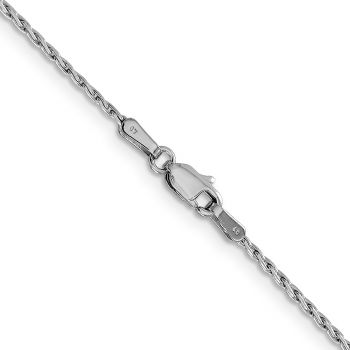 1.25mm Round Parisian Wheat Chain Necklace in 14K White Gold 3