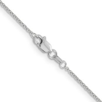 1.2mm 14K White Gold Cable Chain Necklace 3