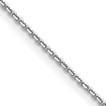 1.2mm 14K White Gold Diamond-Cut Cable Chain Necklace 2