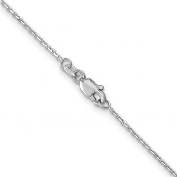 1.2mm 14K White Gold Diamond-Cut Cable Chain Necklace 3