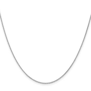 1.2mm 14K White Gold Diamond-Cut Cable Chain Necklace