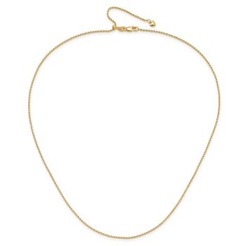 Adjustable Italian 14K Gold 1.2mm Diamond-Cut Rope Chain Necklace
