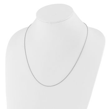 14K White Gold Adjustable 1.2mm Diamond-Cut Rope Chain Necklace 5