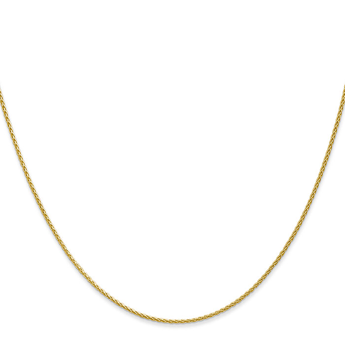 1.2mm Parisian Wheat Chain Necklace, 14K Solid Gold