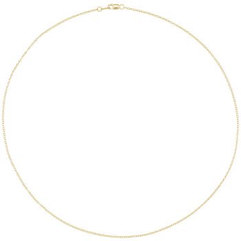 18K Gold 1.3mm Cable Link Chain Necklace 2