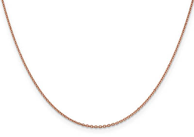 1.4mm 14k rose gold cable chain necklace