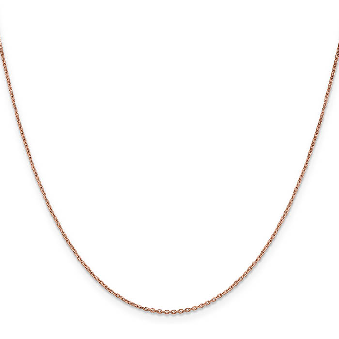 1.4mm 14k rose gold cable chain necklace