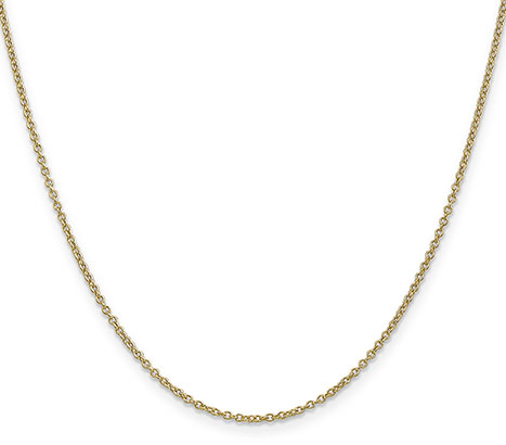 1.4mm 14K Gold Cable Link Chain Necklace