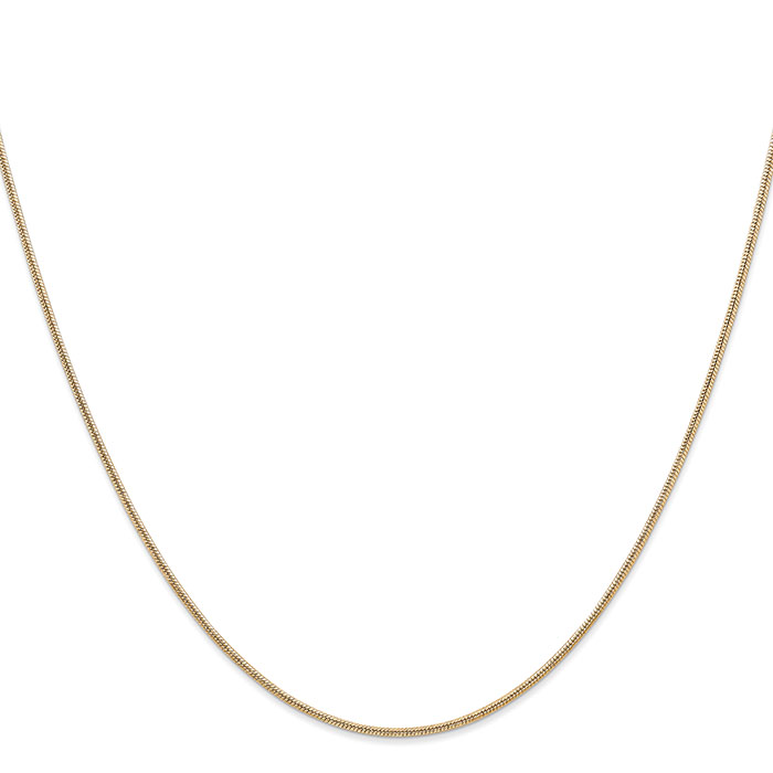 1.4mm Snake Chain Necklace 14K Solid Gold