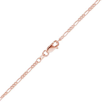 1.5mm 14k rose gold figaro chain necklace