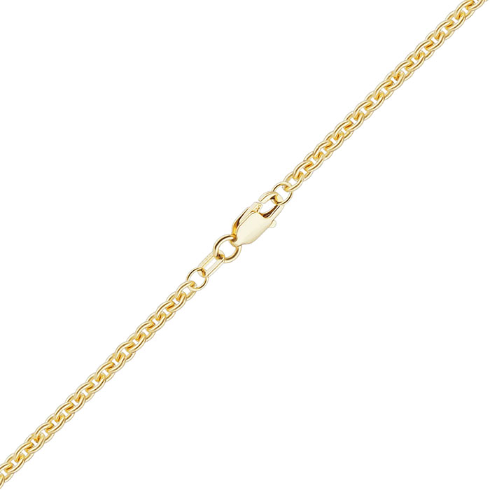 18K Solid Gold 1.5mm Cable Chain Necklace