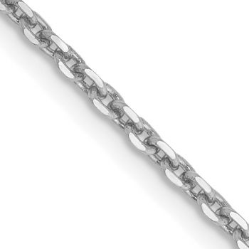 1.65mm 14K White Gold Diamond-Cut Cable Chain Necklace 2