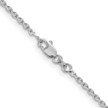 1.65mm 14K White Gold Diamond-Cut Cable Chain Necklace 3