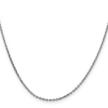 1.65mm 14K White Gold Diamond-Cut Cable Chain Necklace