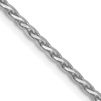1.6mm 14K White Gold Diamond-Cut Parisian Wheat Chain Necklace 2