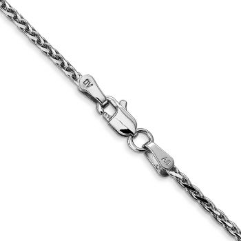 1.6mm 14K White Gold Diamond-Cut Parisian Wheat Chain Necklace 3