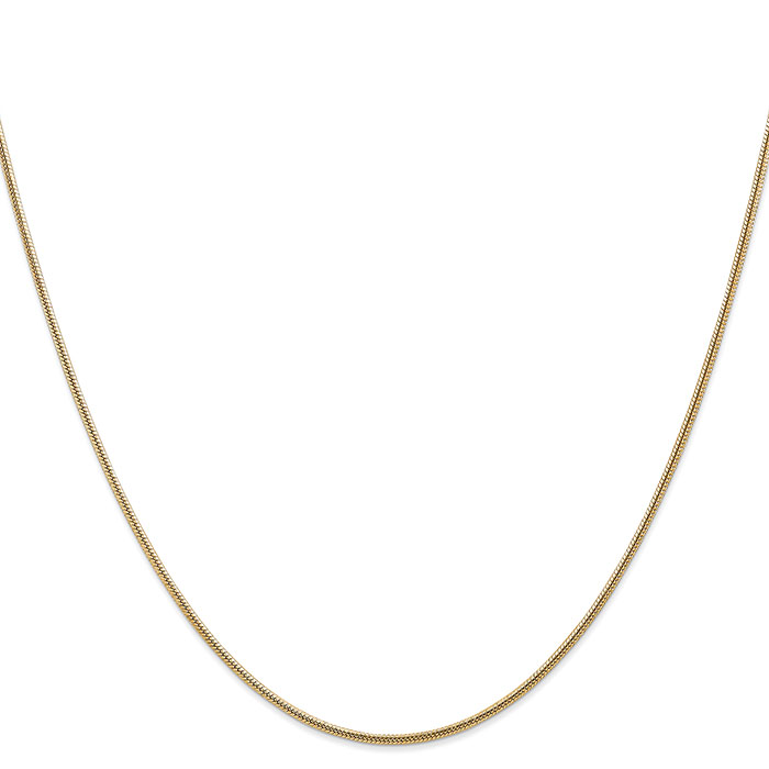 1.6mm Snake Chain Necklace 14K Solid Gold