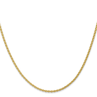 1.75mm parisian wheat chain necklace 14k gold