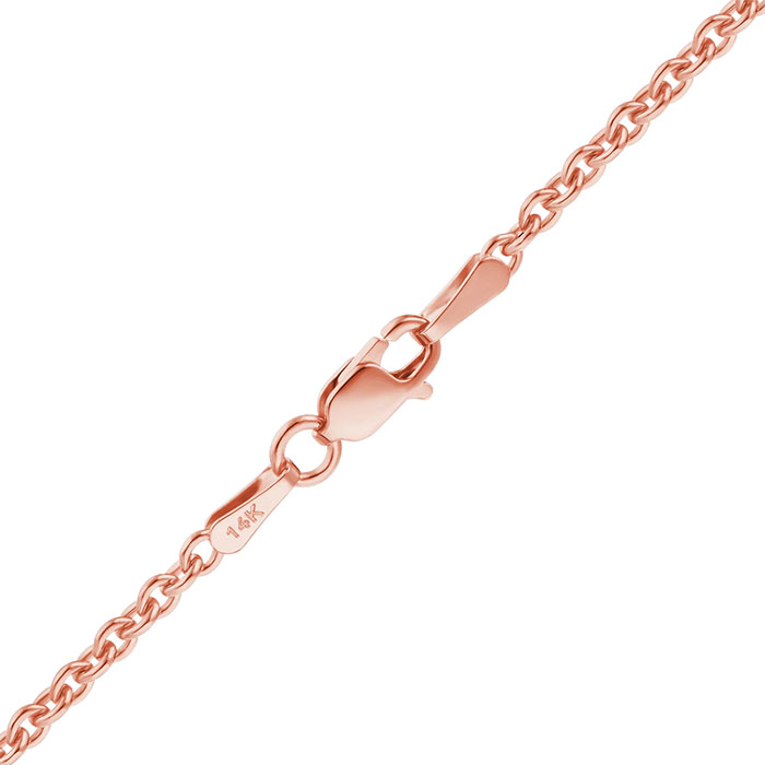 1.8mm 14K Rose Gold Heavy Cable Chain Necklace