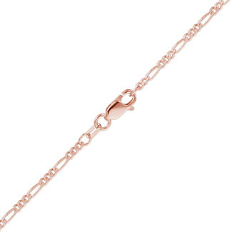1.8mm 14k rose gold figaro chain necklace