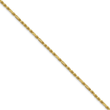 1.8mm Figarope Milano Chain 14K Solid Gold