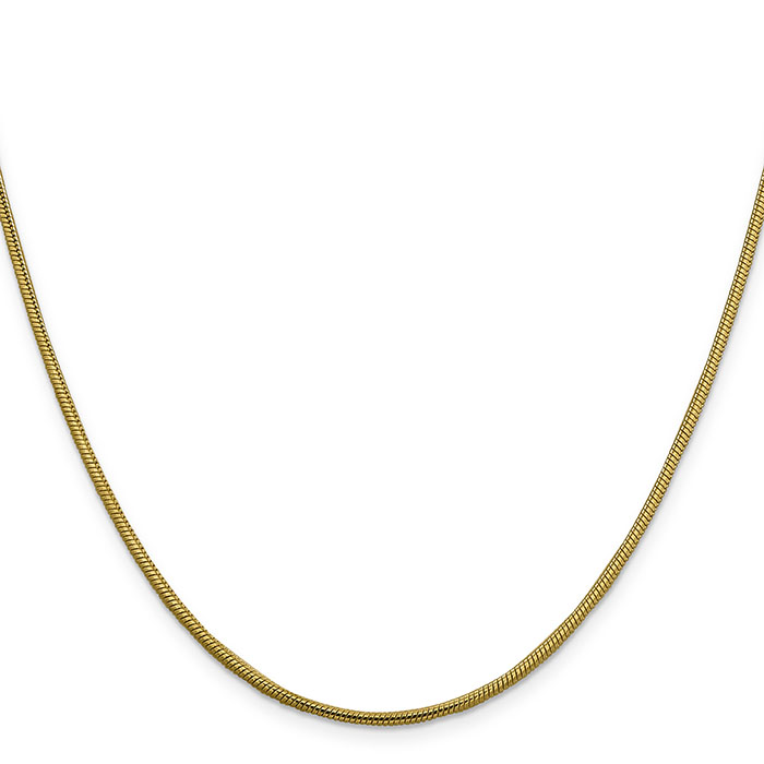 1.8mm Snake Chain Necklace 14K Solid Gold