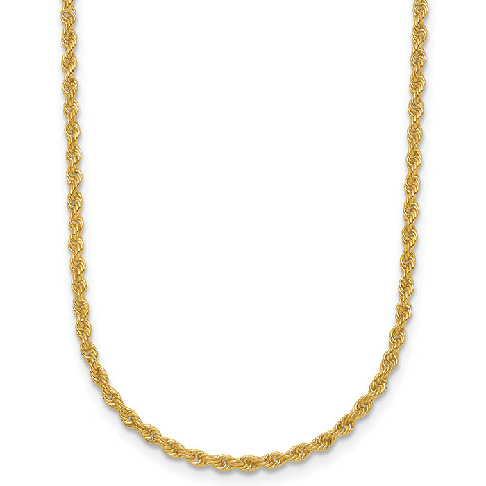18K Gold 1.9mm Rope Chain Necklace
