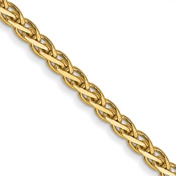1.9mm Flat Parisian Wheat Chain Necklace in 14K Gold 2