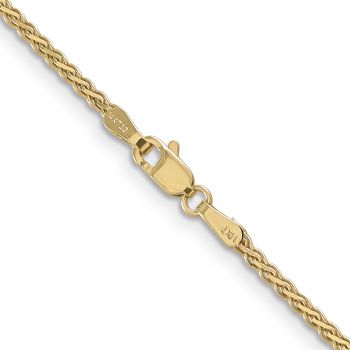 1.9mm Flat Parisian Wheat Chain Necklace in 14K Gold 3