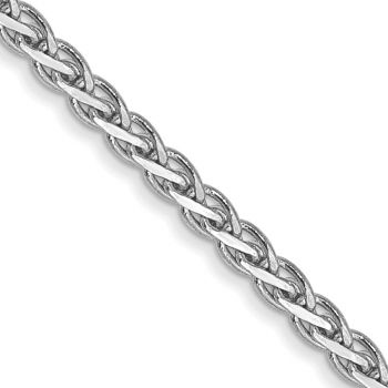 1.9mm 14K White Gold Flat Parisian Wheat Chain Necklace 2