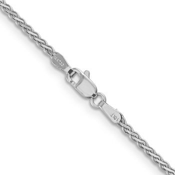 1.9mm 14K White Gold Flat Parisian Wheat Chain Necklace 3
