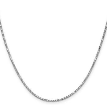 1.9mm 14K White Gold Flat Parisian Wheat Chain Necklace