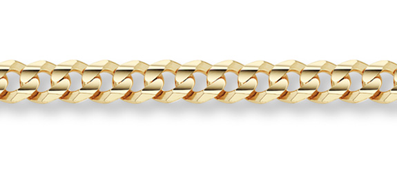 14K Gold 8.5mm Curb Link Chain