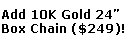 10K Gold Box Chain, 24
