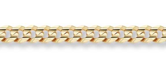 14K Gold 11mm Curb Link Chain