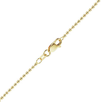 14k gold 1.2mm ball beaded chain necklace