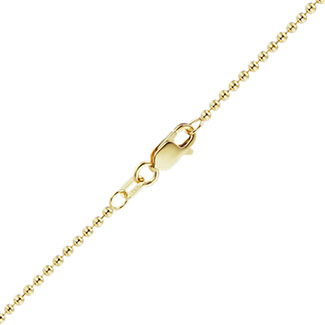 14k gold 1.5mm ball bead chain necklace, 16